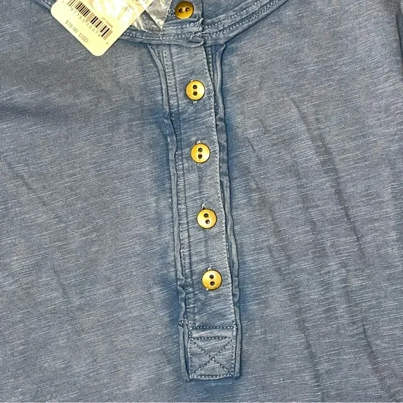 We The Free People Blue Long Sleeve Shirt Button Crochet Small NWT - Picture 4 of 7